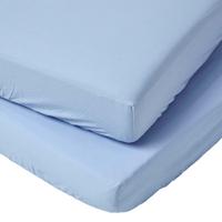 KINDER-SPANNBETTLAKEN 2er-Set, Ägyptische Baumwolle, 70/140 cm - Blau, Textil (70/140cm) - Homescapes