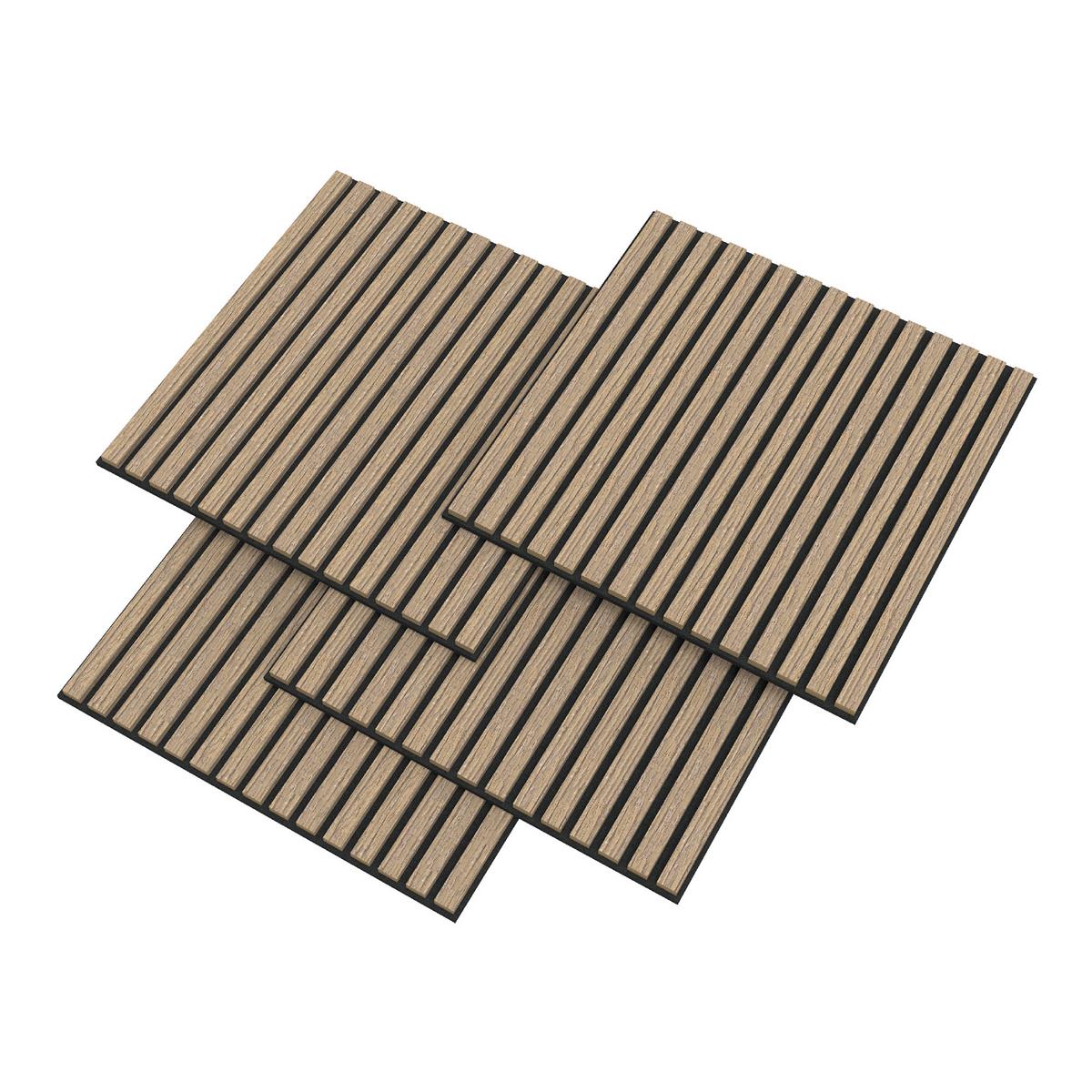 AKUSTIK WANDPANEEL-SET Vang 4-TLG. II - Walnussfarben, Holzwerkstoff/Kunststoff (60/60/2.1cm) - NEU.HOLZ