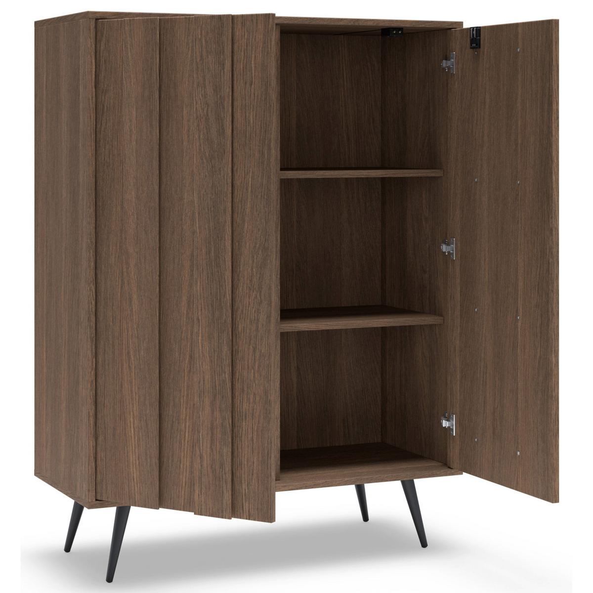 HIGHBOARD Amaro 93 cm - Eichefarben/Schwarz, Holzwerkstoff/Metall (93.5/125.6/40cm) - Selsey