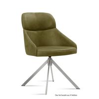 ESSZIMMERSTUHL drehbar (8er-Set) Deeanne 52x82x63 Edelstahl/Olivgrün - Edelstahlfarben/Olivgrün, Kunststoff (63/82/52cm) - 58aufmkessel