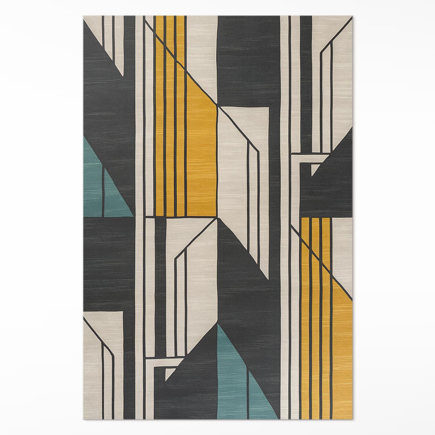 TEPPICH 140x210 cm Geometrisch Abstraktes Lineares Vintage Muster - Multicolor, Kunststoff (140/210cm) - Wallfluent