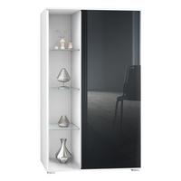 VITRINE Davos Schwarz Hochglanz - Schwarz Hochglanz, Holzwerkstoff (71.5/134/35cm) - Vladon