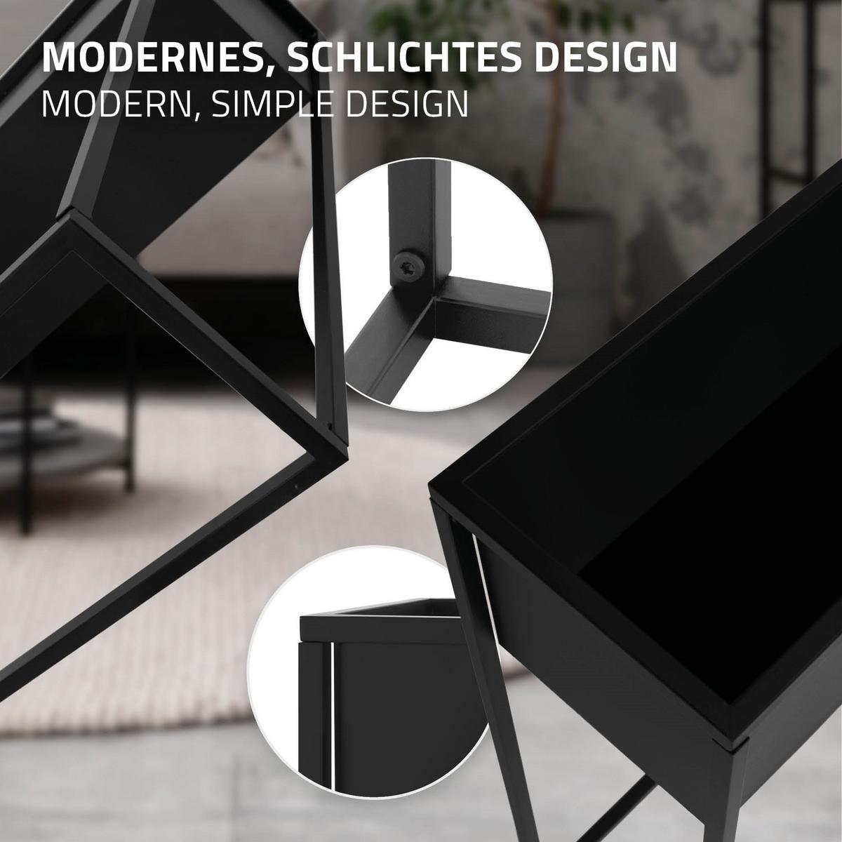 BLUMENSTÄNDER 60x25x78 cm rechteckig Schwarz aus Metall - Schwarz, Metall (60/25/78cm) - ML-DESIGN