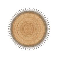 TEPPICH geflochten Marts 140/140 cm - Beige, Naturmaterialien (140/140cm) - Beliani