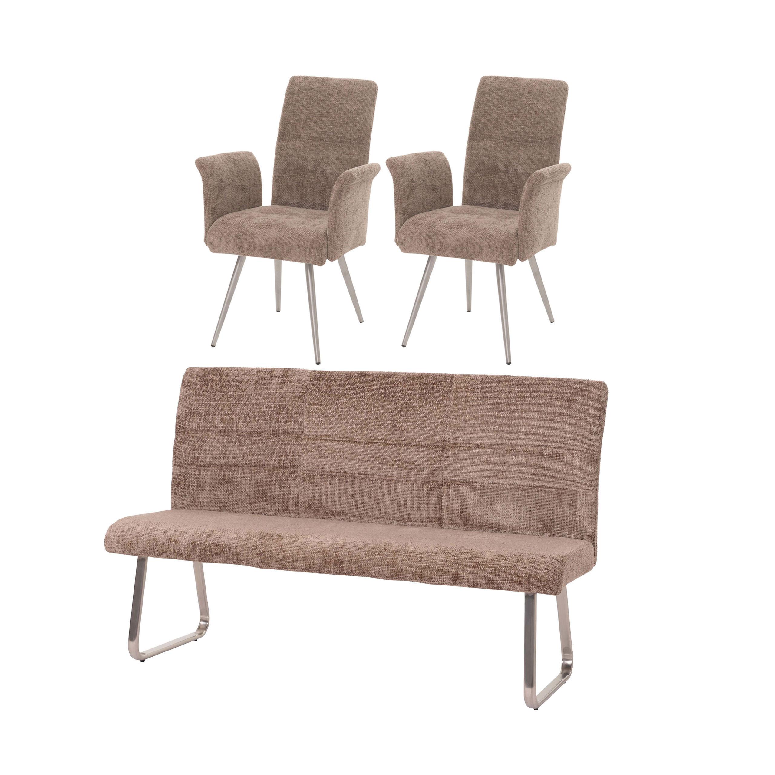 ESSZIMMER-SET Braun 3er-Set - Braun, Textil (180/99/65cm) - MCW