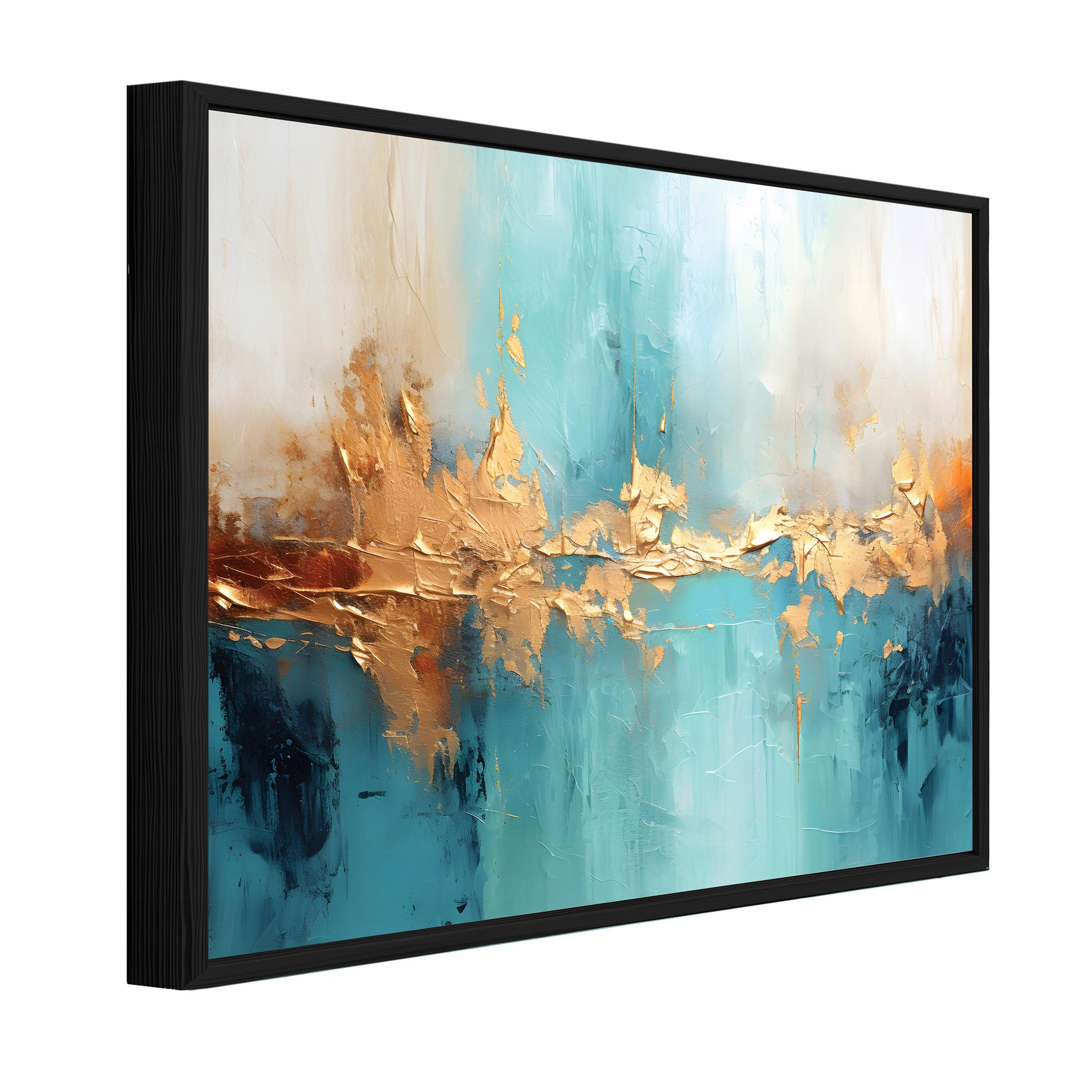 BILDER mit Rahmen Marmor Abstrakt Golden 60x40 cm - Multicolor, Holzwerkstoff (60/40cm) - Wallarena