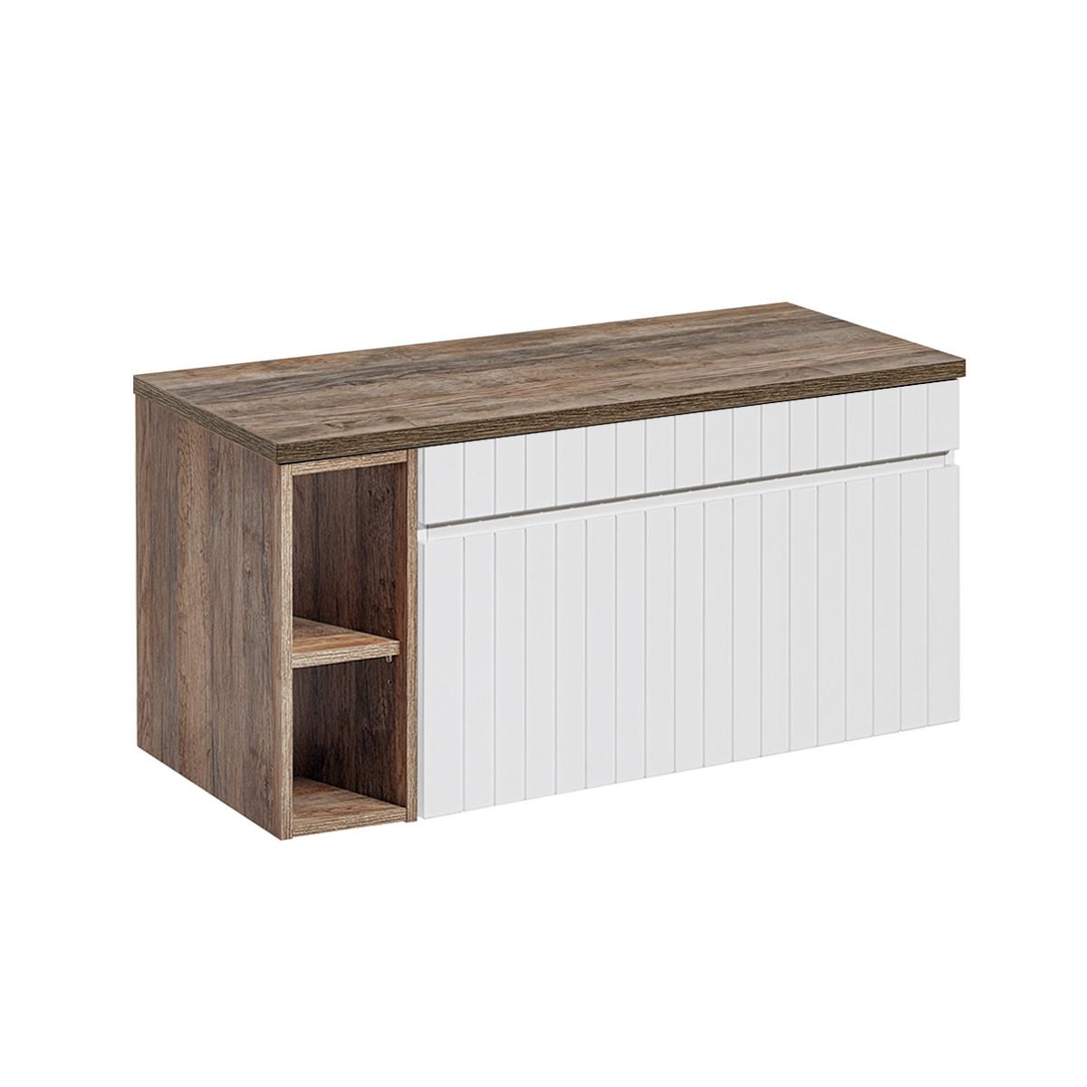 WASCHTISCHUNTERSCHRANK 100cm Zelie Weiß - Weiß, Holzwerkstoff (100/48/46cm) - Petits-meubles