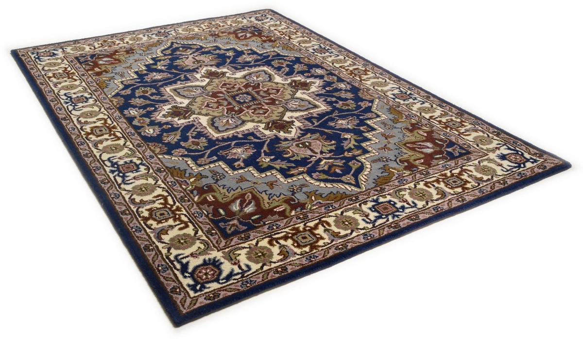 HANDTUFTTEPPICH Royal Heriz 60x90 cm - Blau, Textil (60/90cm) - THEKO