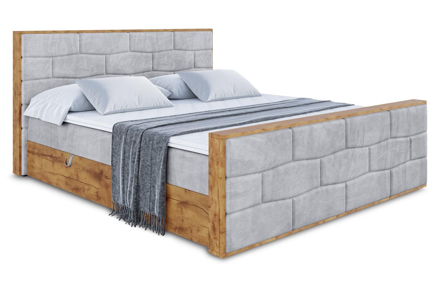 BOXBETT mit Matratze H3 und Lattenrost - LOLLI8-Z - 160x200 - Grau Monolith - Grau, Holzwerkstoff (160/200cm) - ALTDECOR