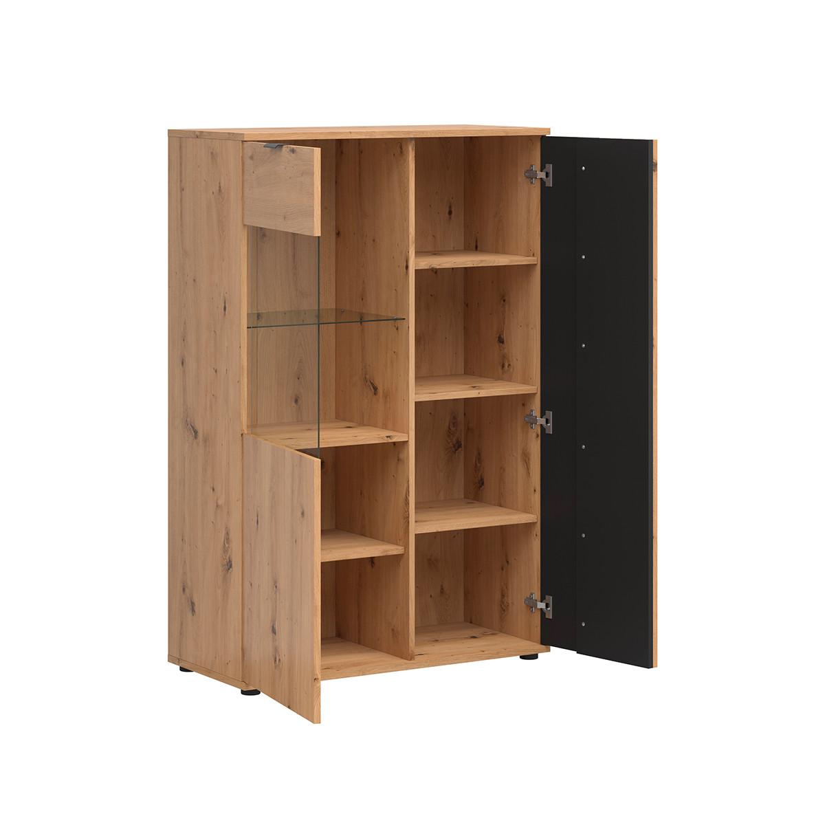 GESCHIRRSCHRANK Ezra Holz - Braun, Holzwerkstoff (90/137/40cm) - Petits-meubles