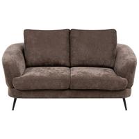 2-SITZER-SOFA Chenillegewebe Dunkelbraun Kjaer - Dunkelbraun, Textil (155/100/100cm) - Beliani