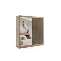 KLEIDERSCHRANK VILAN mit Spiegel/LED - 200 cm - Sonoma Eiche|Eiche Wotan - Eiche Wotan/Sonoma Eiche, Holzwerkstoff (200/215/61cm) - ALTDECOR
