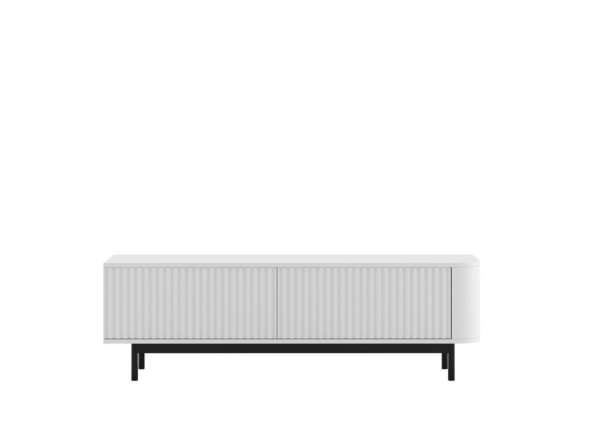 TV-LOWBOARD Aurora Weiß matt 140 cm mit schwarzem Metallrahmen - Schwarz/Weiß, Holzwerkstoff/Metall (140/44/35cm) - Meble Lindner