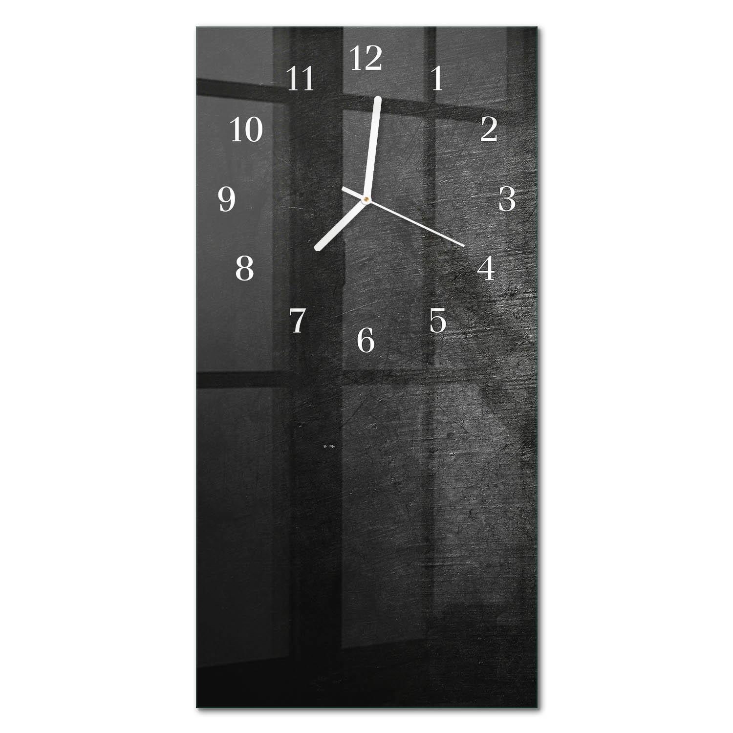 WANDUHR aus Glas 30x60 cm - Platte - Schwarz, Glas (30/60/0.4cm) - TULUP