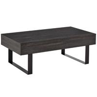 SOFATISCH Couchtisch Schublade stabil einfacher Aufbau Spanplatte Dunkelgrau - Dunkelgrau, Kunststoff (110/60/40cm) - HOMCOM