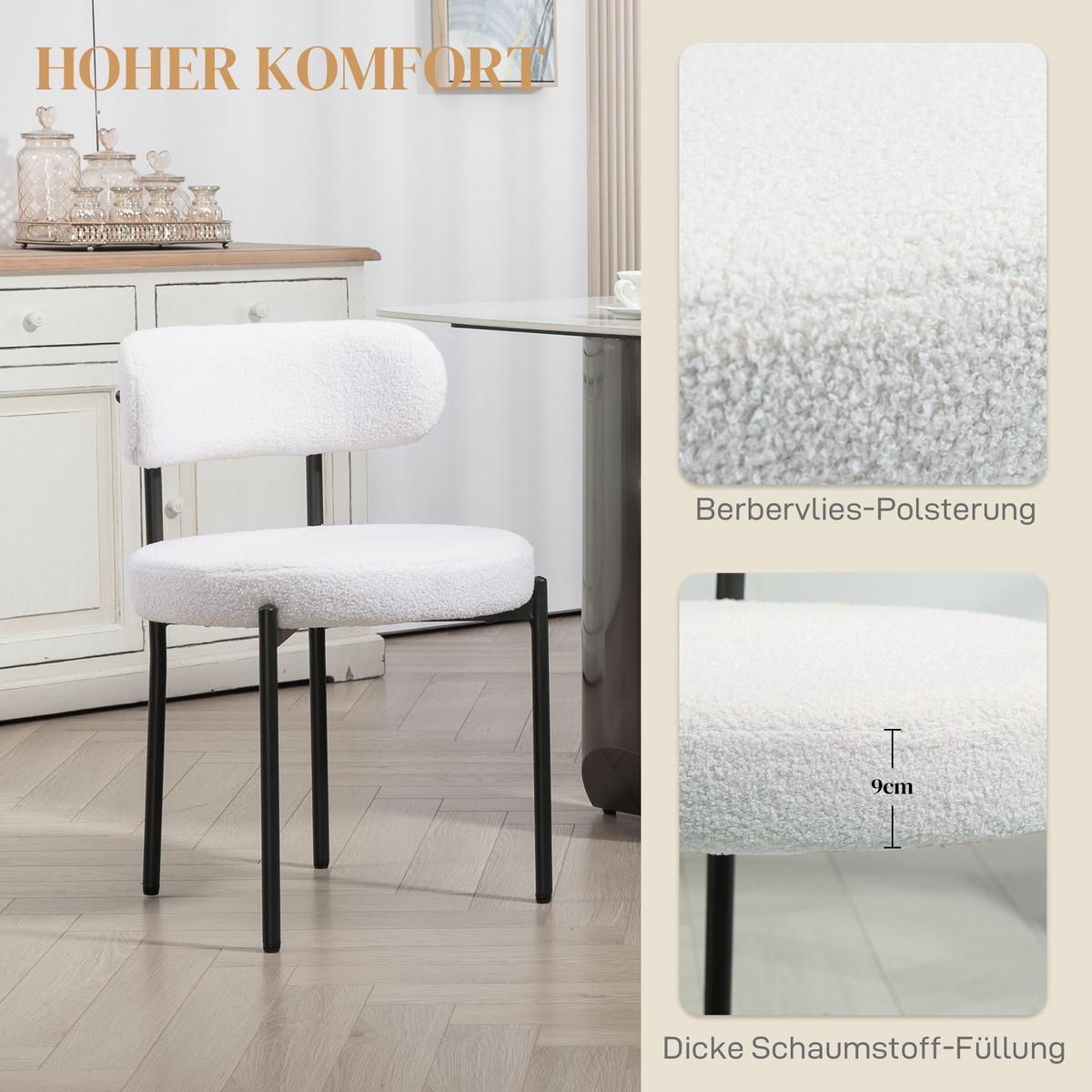 ESSGRUPPE 5er Set Spanplatte Polyester Cremeweiß Eiche - Eichefarben/Creme, Textil/Metall (120/75/120cm) - HOMCOM
