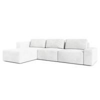 ECKSOFA L Form Arkleton Weiß 360/180/93 cm Links Stil & Komfort - Schwarz/Weiß, Kunststoff/Textil (180/360cm) - AX Living