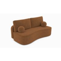 BETTSOFA ROTONDO Braun Bucle-Stoff mit Schlaffunktion - Braun, Textil (101/93/207cm) - MASSENO