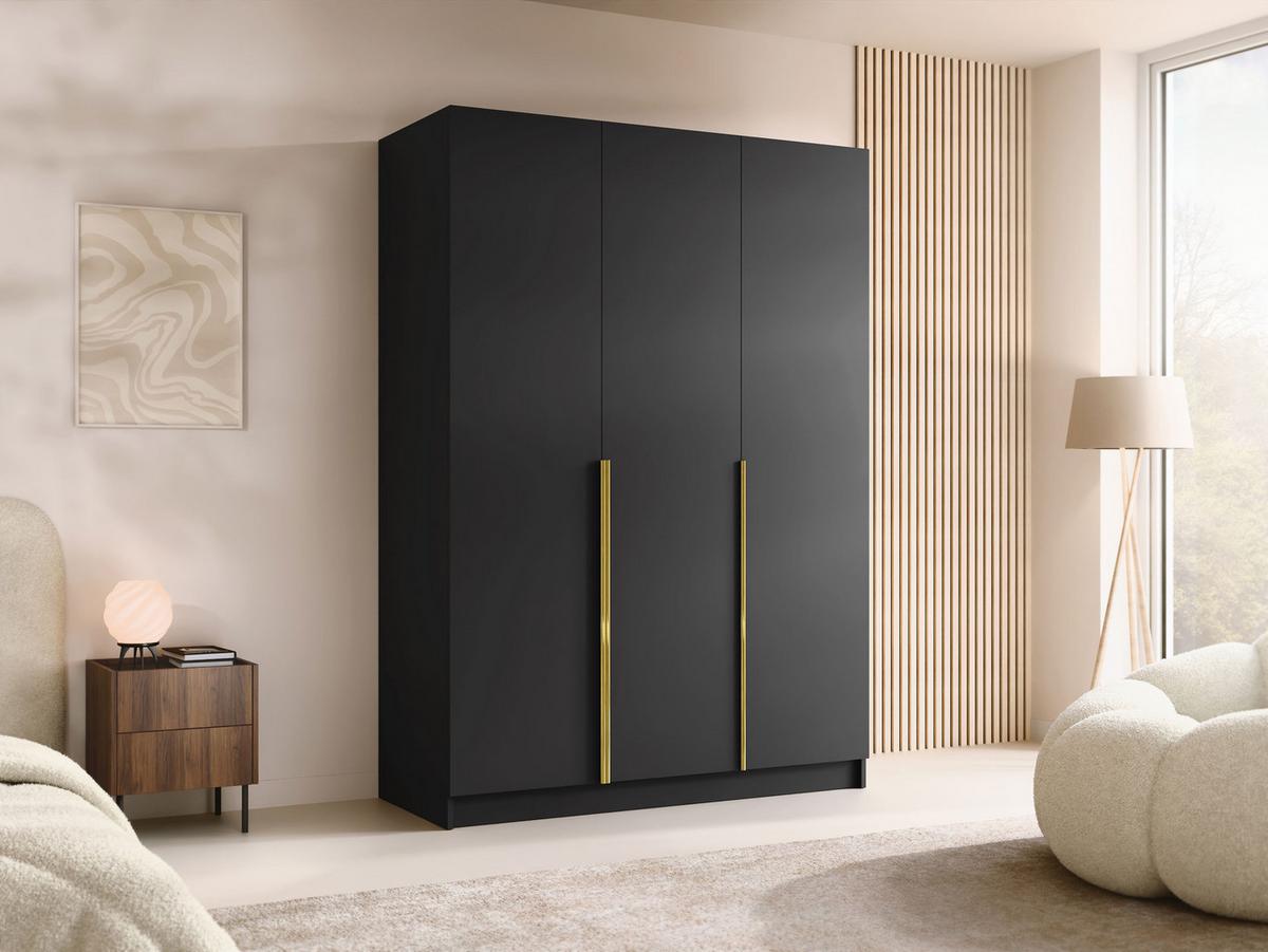 KLEIDERSCHRANK Calia I - Goldfarben, Holzwerkstoff/Metall (150/215/58cm) - MIRJAN24