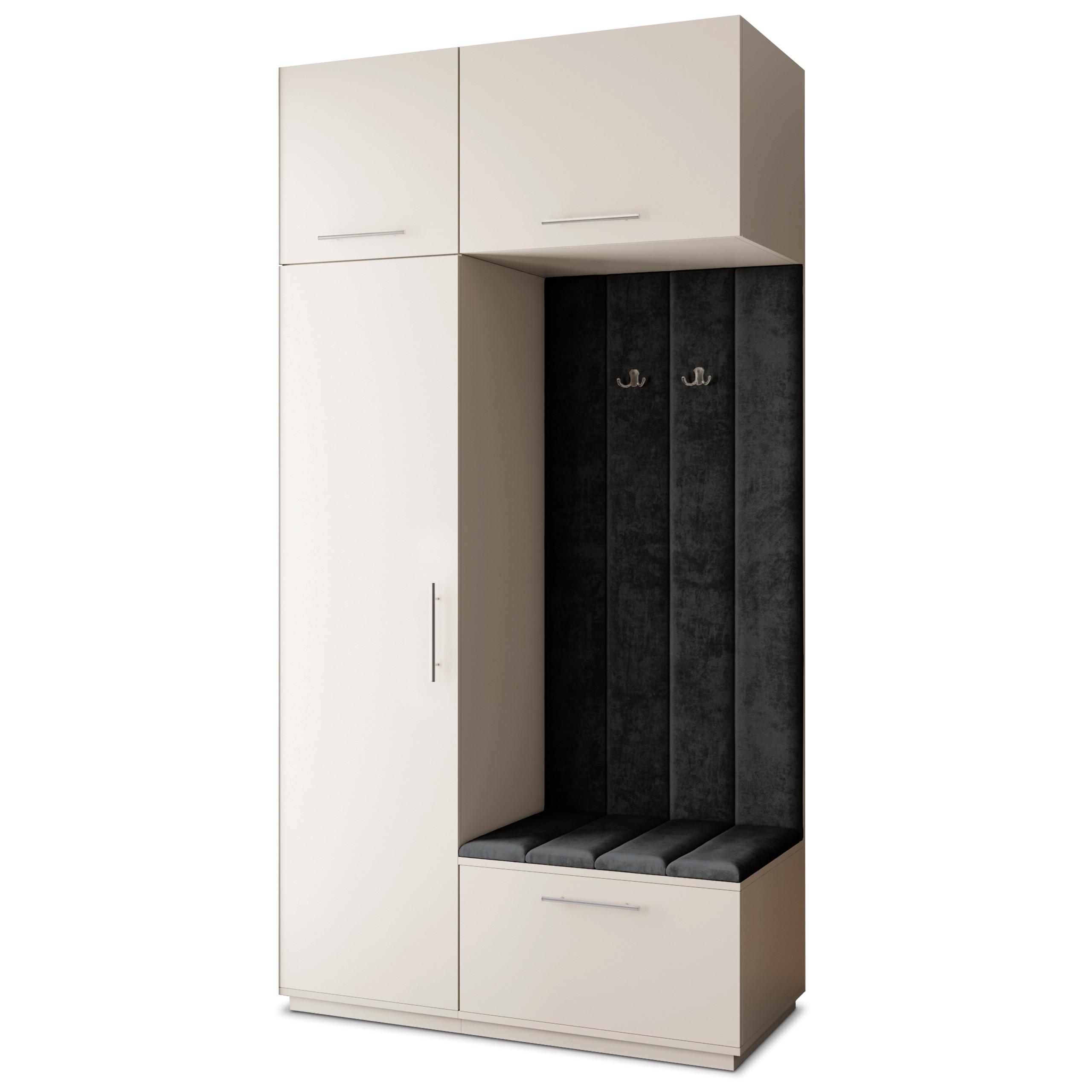 GARDEROBENSCHRANK REMA 120/240/60 cm Modern Kaschmir - Kaschmir/Schwarz, Holzwerkstoff (120/240/60cm) - MASSENO