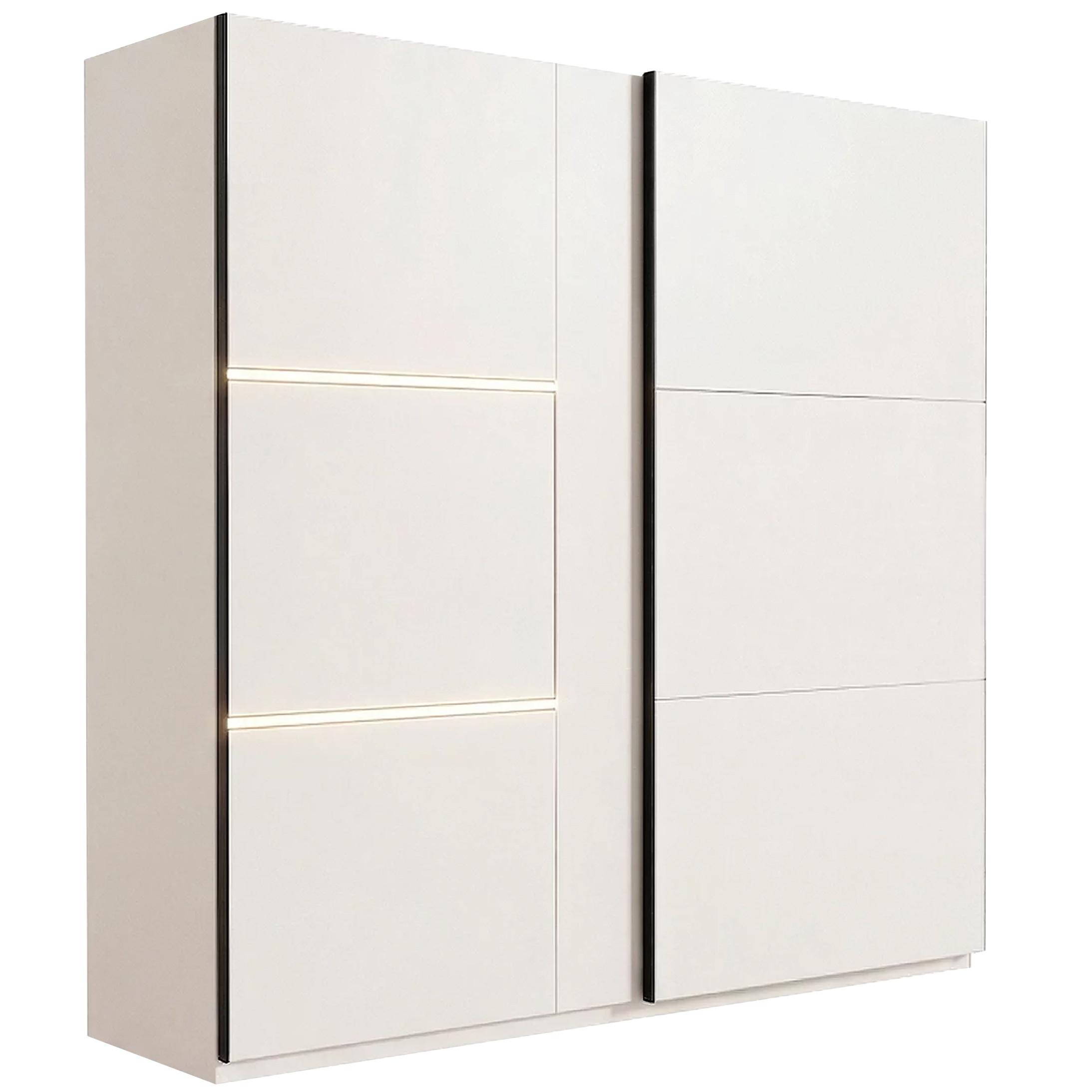 SCHWEBETÜRENSCHRANK Travis mit 2 Türen und LED-Beleuchtung, 200 cm, Kaschmir - Kaschmir, Holzwerkstoff (200/215/65cm) - Beautysofa