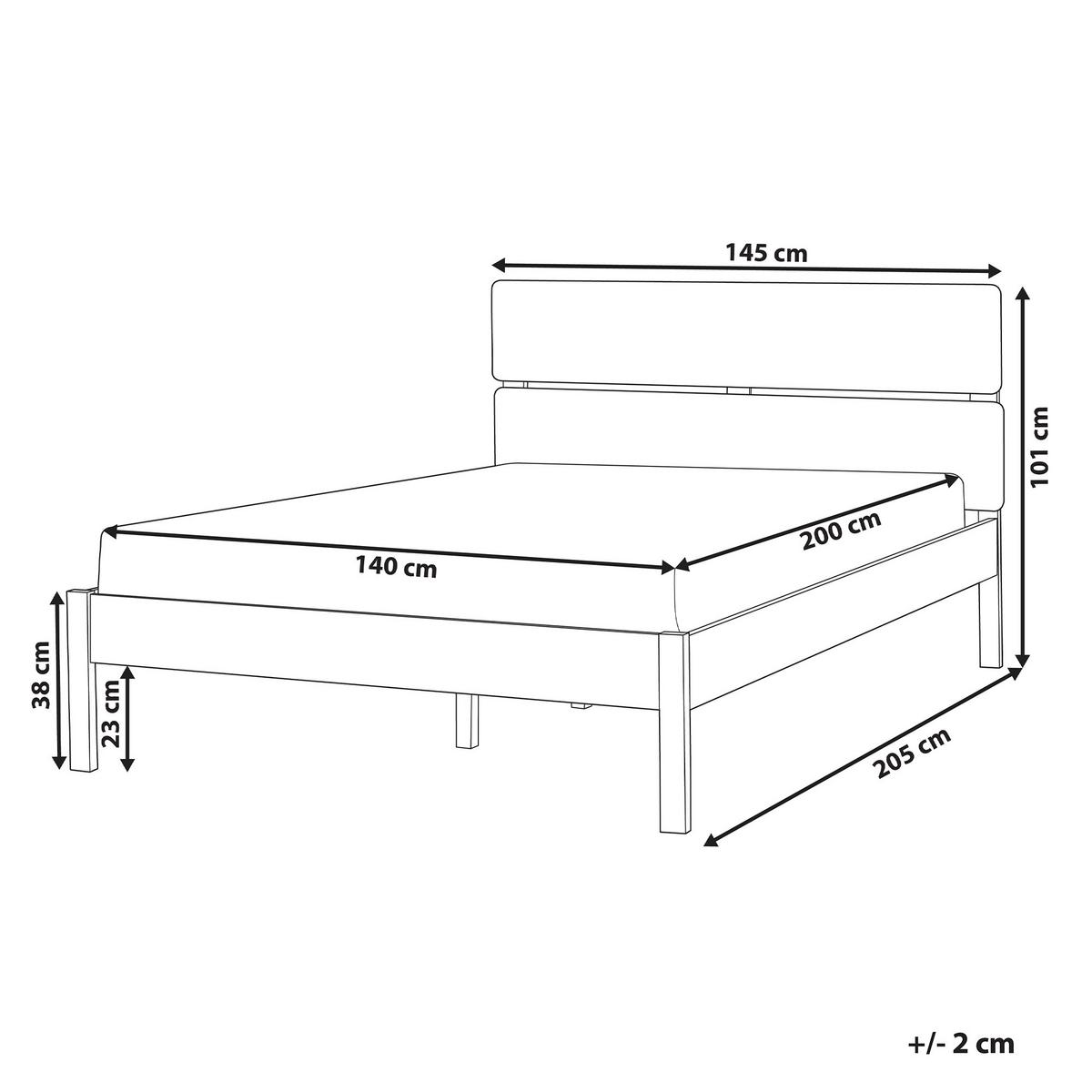 BETT mit Lattenrost 140/200 cm Gummibaumholz Dunkelbraun Boisset - Dunkelbraun, Holz (140/200cm) - Beliani