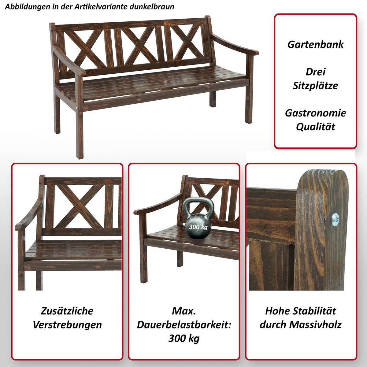 GARTENBANK Dunkelbraun - Dunkelbraun, Holz (160/91/61cm) - MCW