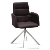 ARMLEHNSTUHL drehbar (6er-Set) Dulcia 52x92x60 Edelstahl/Espresso - Edelstahlfarben/Dunkelbraun, Kunststoff (60/92/52cm) - 58aufmkessel