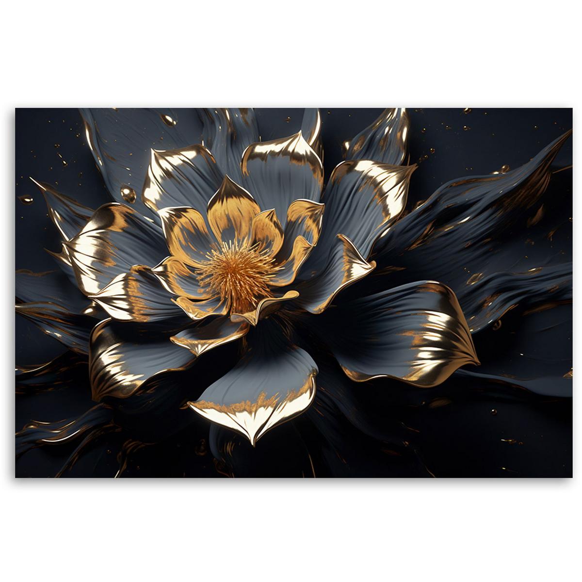 KUNSTDRUCK Schwarz 60/40 cm - Schwarz, Textil (60/40cm) - KUNSTLOFT