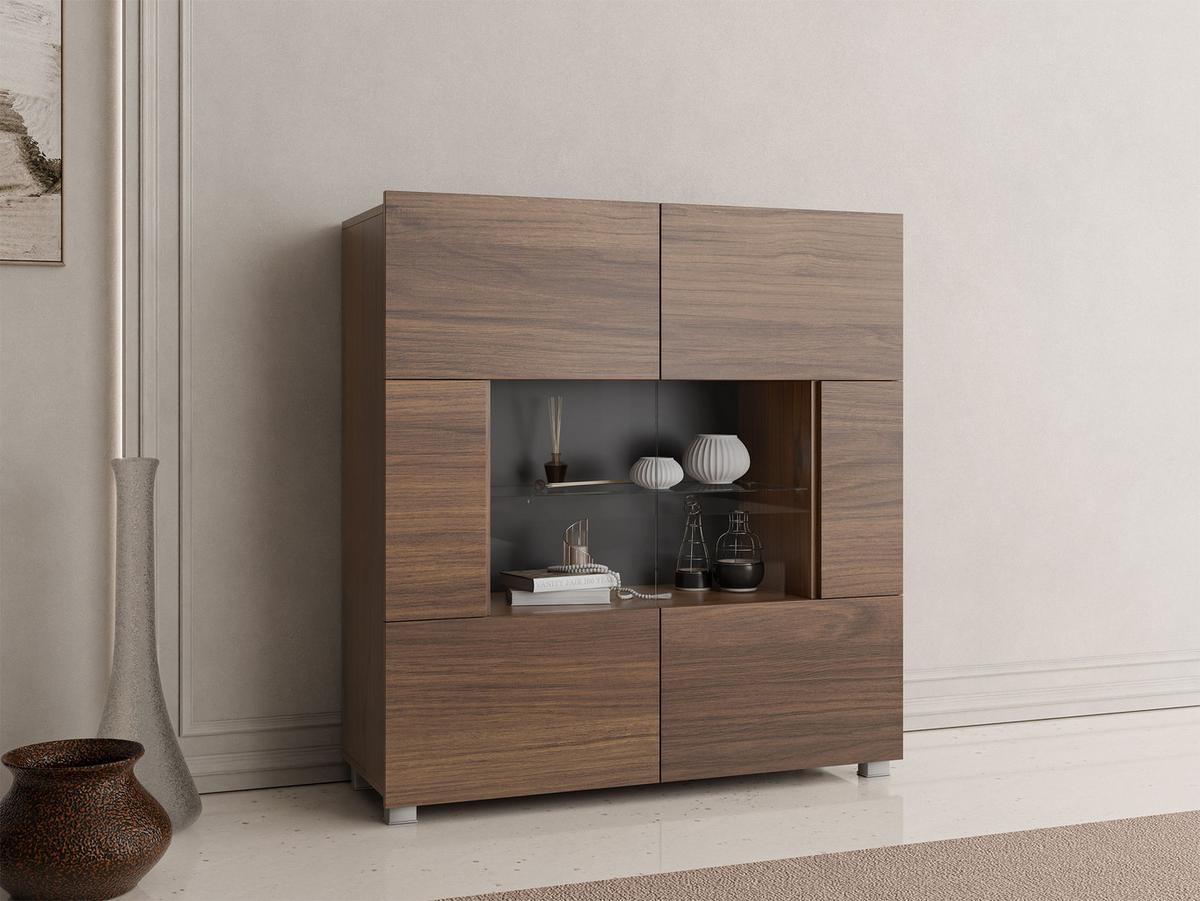 KOMMODE Calabrini 01 - Nussbaumfarben, Holzwerkstoff (100/107/35cm) - MIRJAN24