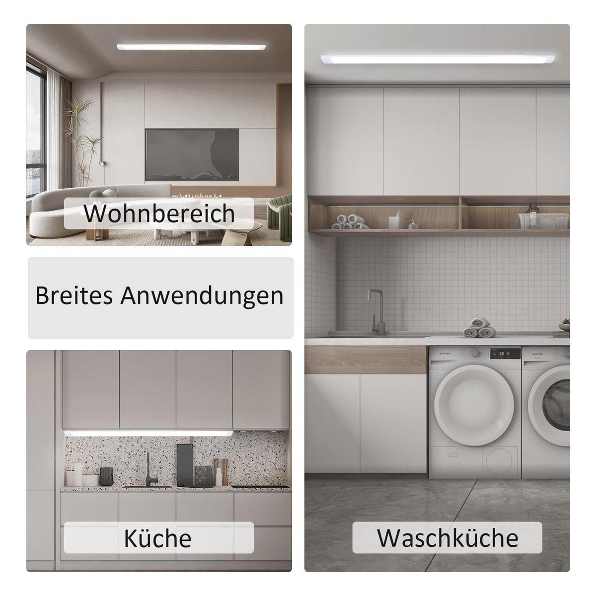 LED-DECKENLEUCHTE 120/5.7/2.6 cm - Weiß, Kunststoff (120/5.7/2.6cm) - ZMH