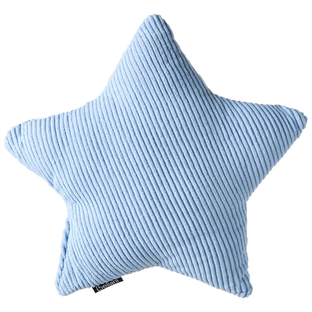 DEKOKISSEN 3er-Set Cremeweiß 35/35 cm Luna - Blau/Multicolor, Textil (30/35cm) - Beliani