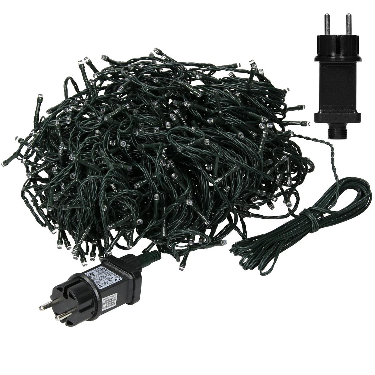 LED CLUSTER LICHTERKETTE Weihnachten 36m 480LED Warmweiß Innen/Außen - Dunkelgrün, Kunststoff (3600cm) - ECD-Germany