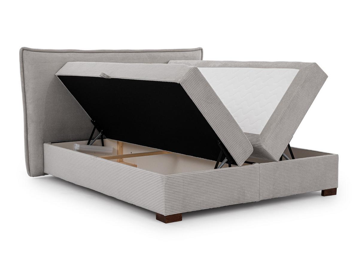 BOXBETT Lovetti II, Cord, H3 - Dunkelbraun/Hellgrau, Holz/Kunststoff (200/200cm) - S-Style Möbel