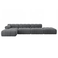 ECKSOFA modulares Sofa Lizur-L2 - 380x160x70 cm Dunkelgrau Cord - Dunkelgrau, Holzwerkstoff/Textil (380/160cm) - ALTDECOR