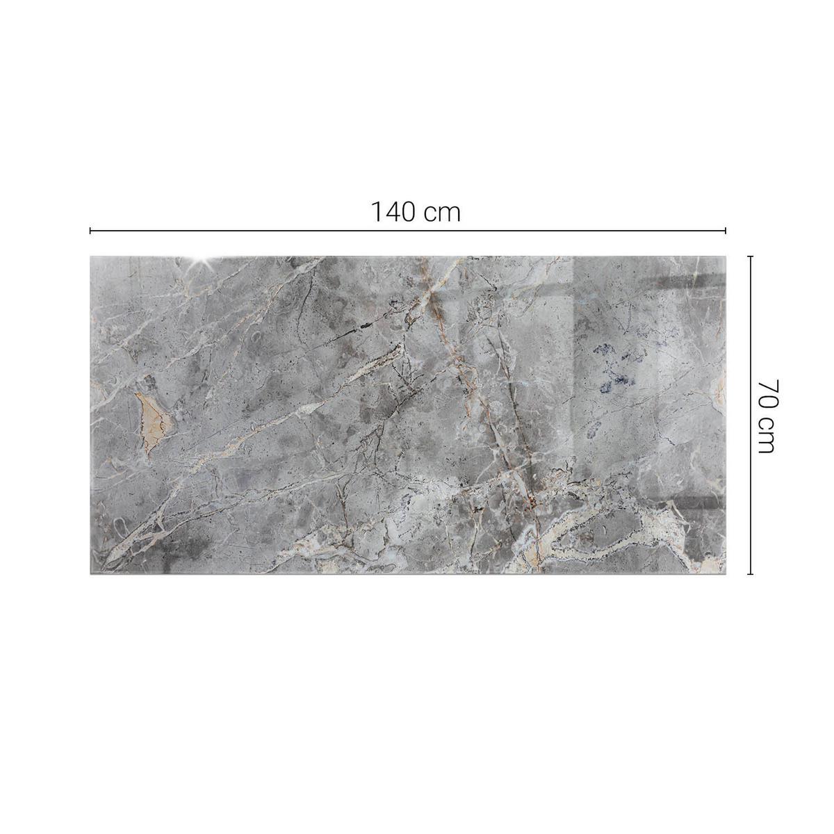 TISCHPLATTE 140x70 cm Muster aus Naturmarmor - Dunkelgrau, Glas (0.4/140/70cm) - TULUP