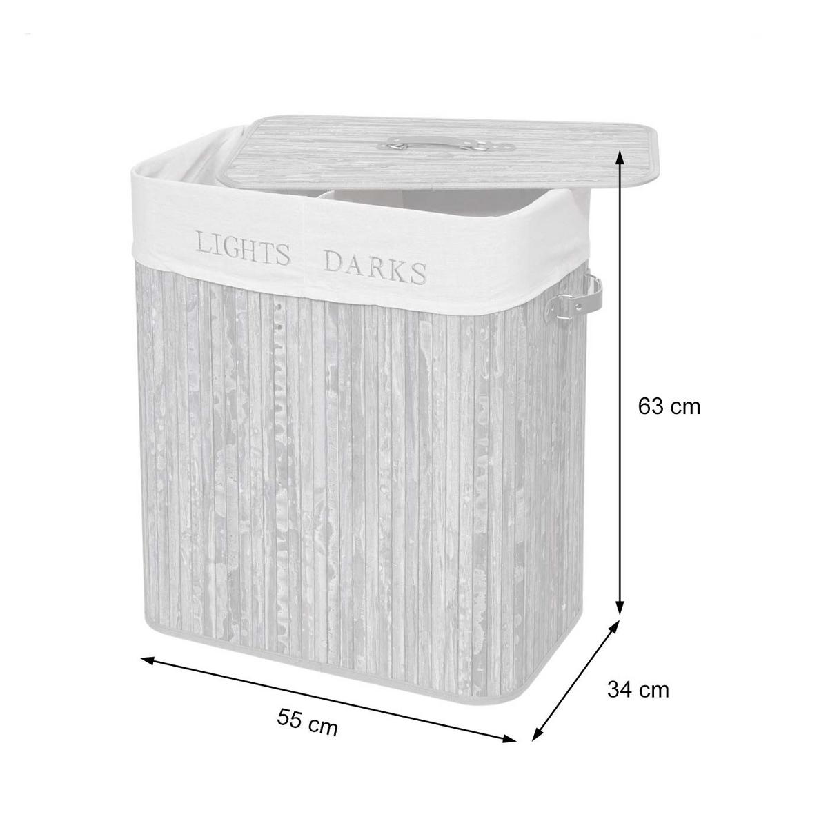 WÄSCHEKORB Weiß, Cremeweiß - Creme/Weiß, Holz (55/63/34cm) - MCW