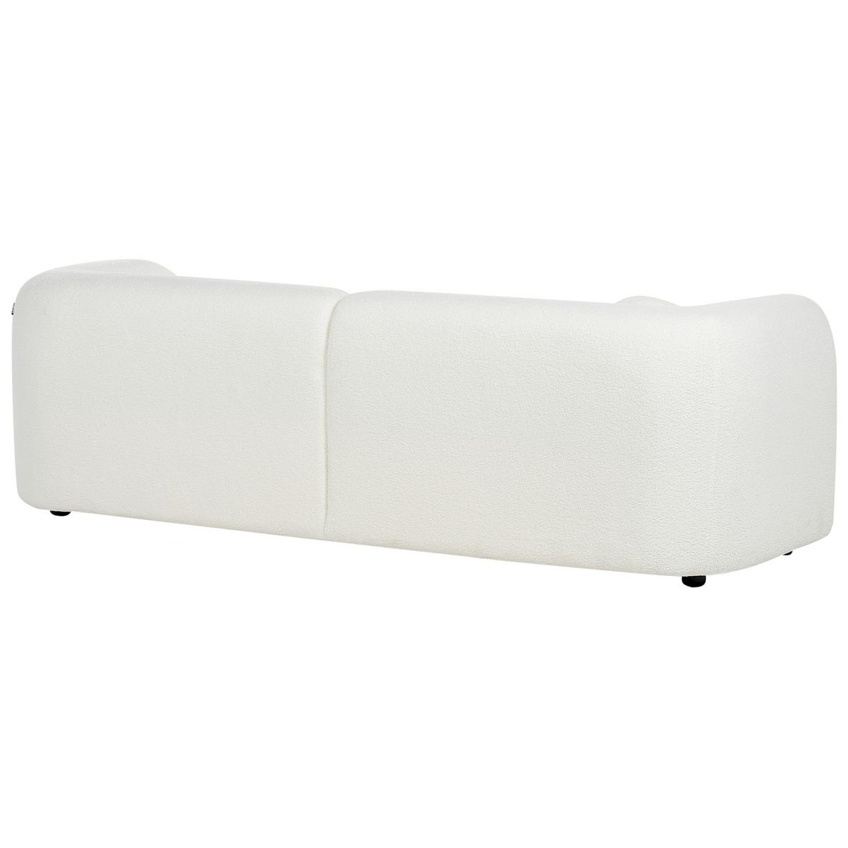 3-SITZER-SOFA Bouclé Weiß Leiren - Weiß, Textil (224/73/83cm) - Beliani