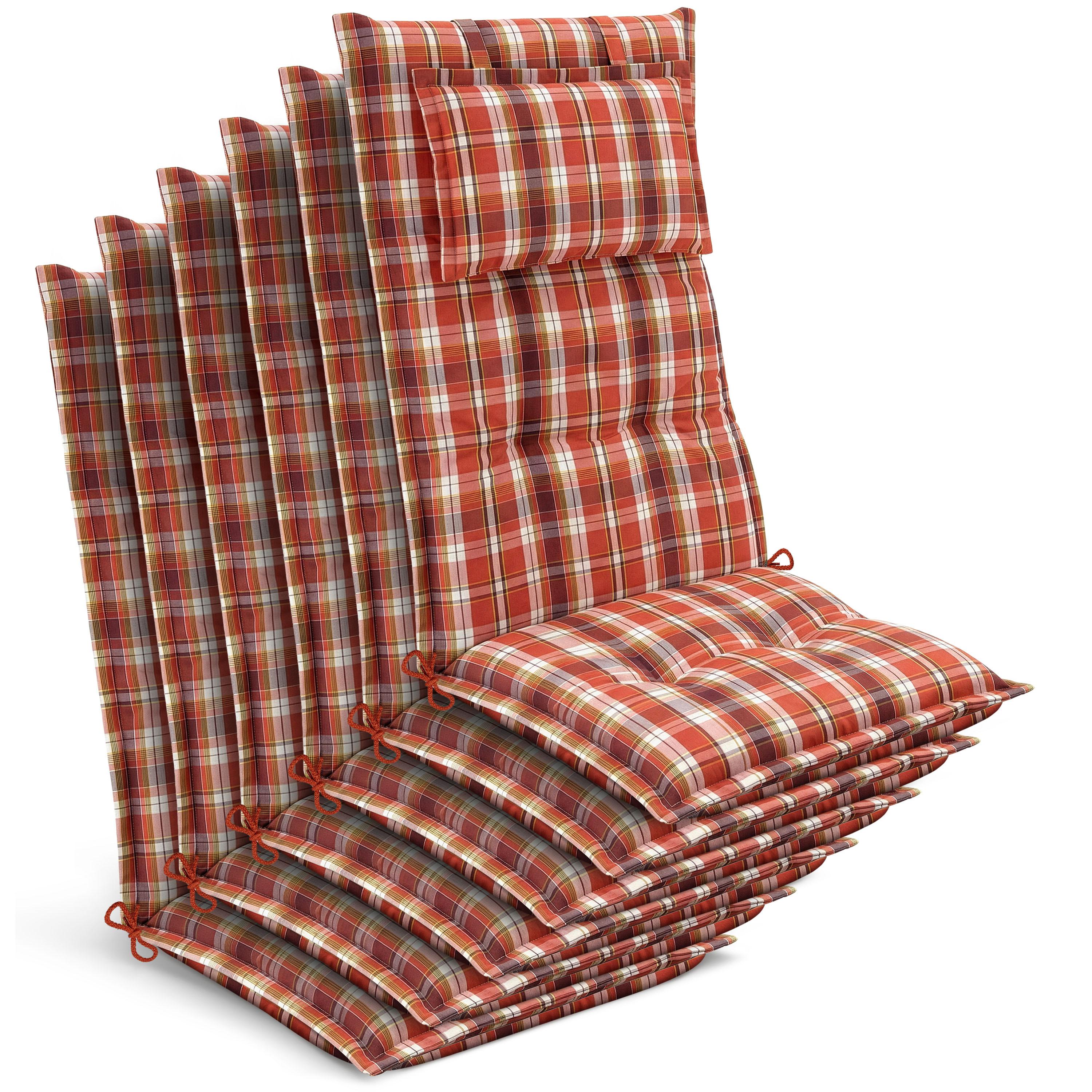 HOCHLEHNER Highlux HL 120x52x7cm Orange-Rot-Grün-Kariert (6tlg) - Grün, Textil (52/120cm) - Beautissu 