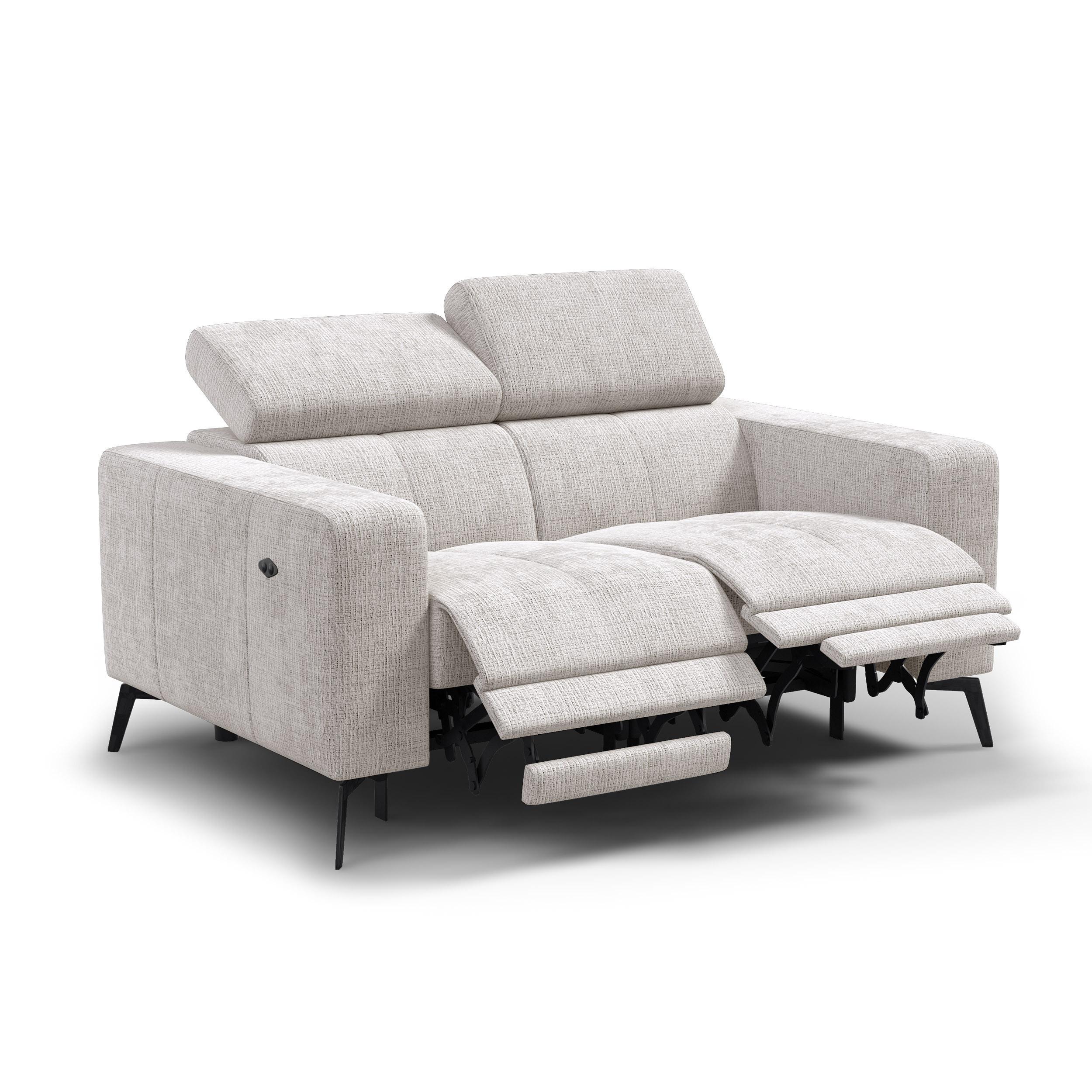 RELAXSOFA MORELLO 2-Sitzer, creme, 2 x Relax Zero Gravity - Creme, Holz/Textil (164/82/103cm) - Wozimo
