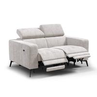 RELAXSOFA MORELLO 2-Sitzer, creme, 2 x Relax Zero Gravity - Creme, Holz/Textil (164/82/103cm) - Wozimo