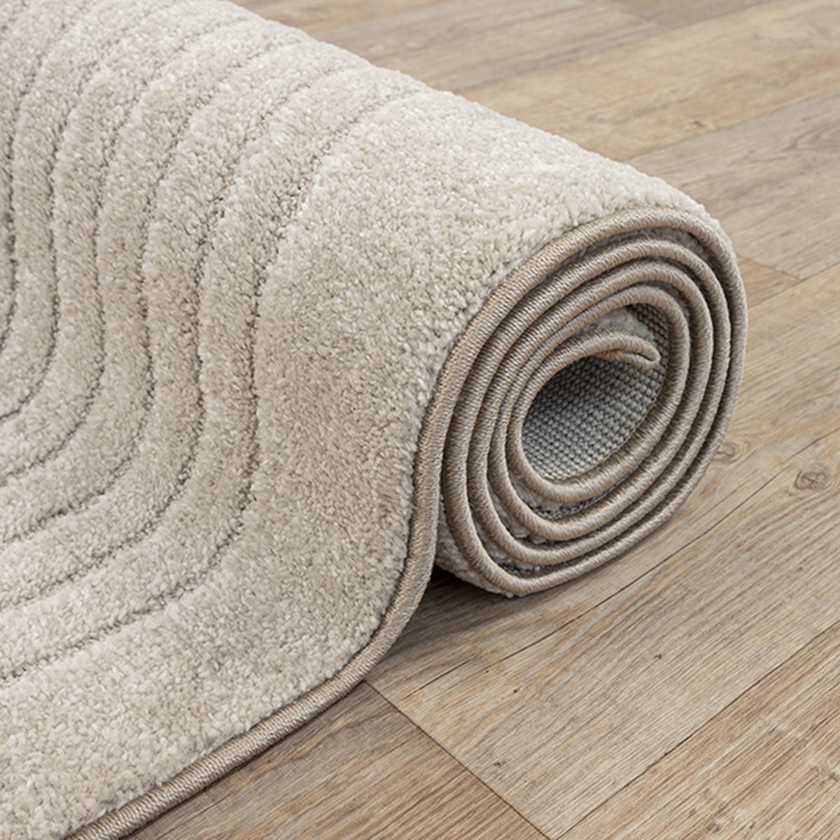 KURZFLORTEPPICH Geometrisch MUOTA Polypropylen Beige 140 x 200 cm - Beige, Textil (140/200cm) - KADIMA DESIGN