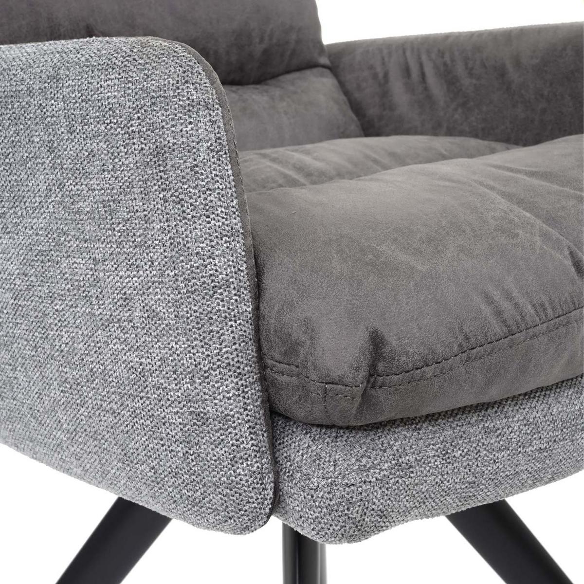 ESSZIMMERSTUHL Grau 6er-Set - Hellgrau/Grau, Textil (59/93/68cm) - MCW