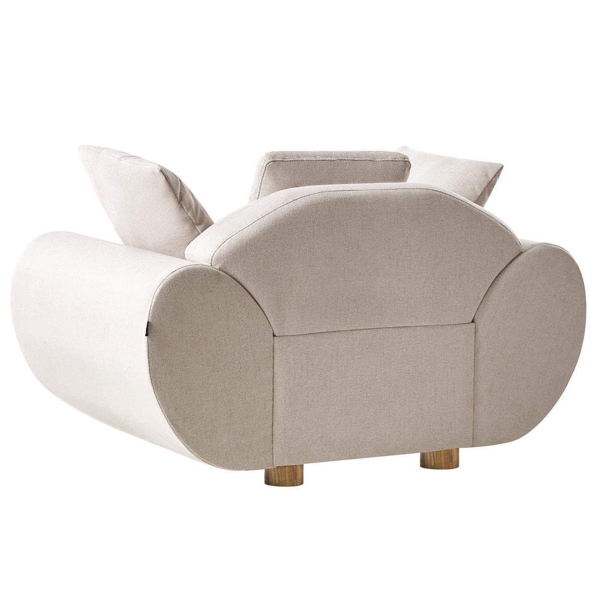 SESSEL Hellbeige Ringel - Beige/Braun, Textil (128/75/87cm) - Beliani
