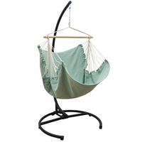XL-HÄNGESESSEL inkl. Gestell bis 150kg, 210cm, Aqua - Schwarz, Metall (110/210/125cm) - Amanka