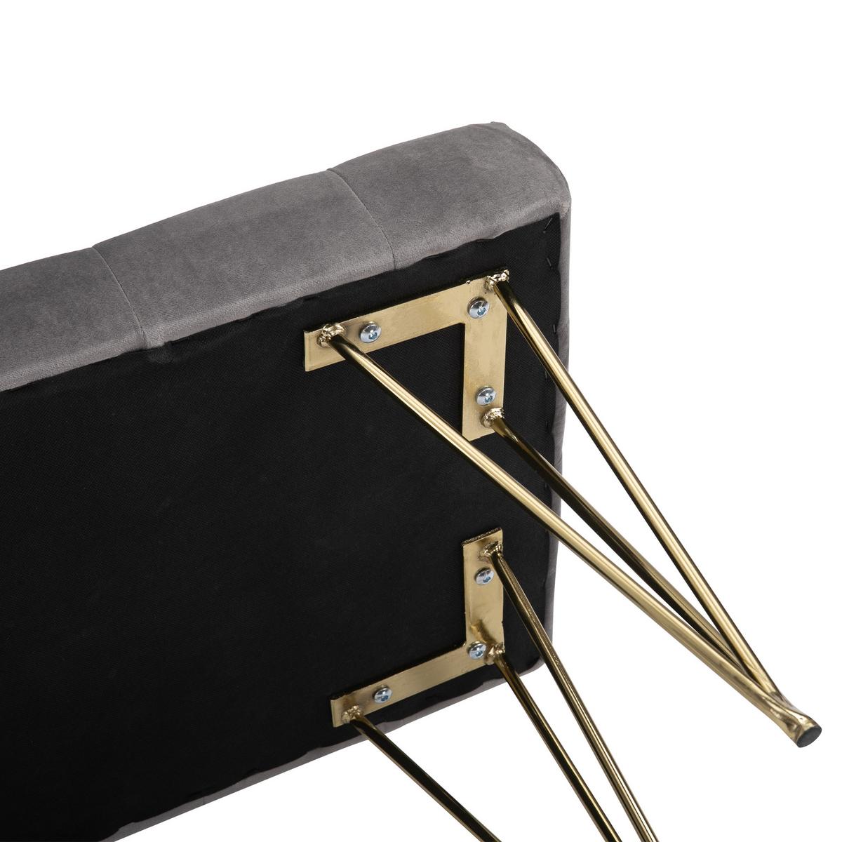 SITZBANK Schuhbank Sitztruhe Eingangsbereich Polsterbank Velvet Metall Grau - Grau, Kunststoff (116/49/44.5cm) - HOMCOM