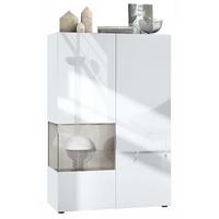 VITRINE Morena Einsatz in Sandgrau Hochglanz - Sandfarben, Holzwerkstoff (91.5/136.5/37cm) - Vladon