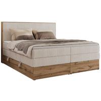 BOXBETT WOOD CLASSIC KING 160/200 - Beige Cord - H3 - Beige, Textil (160/200cm) - MKS