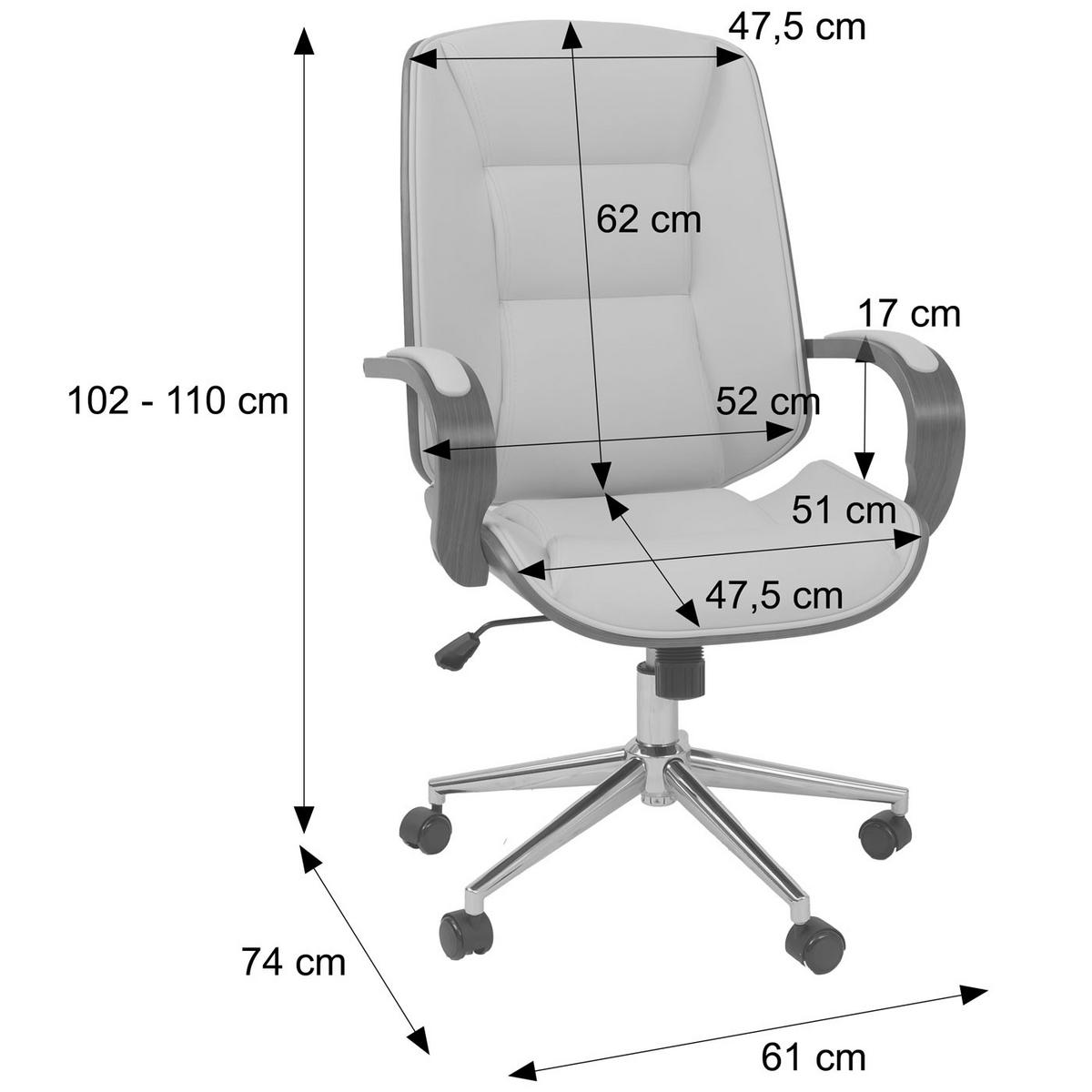 BÜROSTUHL Schwarz - Schwarz, Textil (61/110/74cm) - MCW
