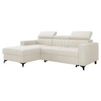 ECKSOFA Milano, Seite: Links LC+2R - Creme/Schwarz, Holz/Textil (236/172cm) - MIRJAN24